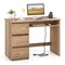 Computer Desk with Power Outlet Keyboard Tray and 3 Large Drawers